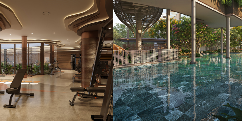 tiện ích phòng gym và hồ bơi