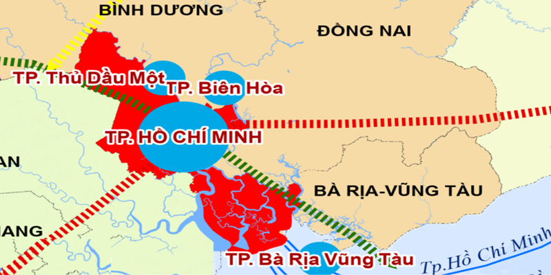 Sơ đồ sáp nhập TP.HCM – Bình Dương – Bà Rịa